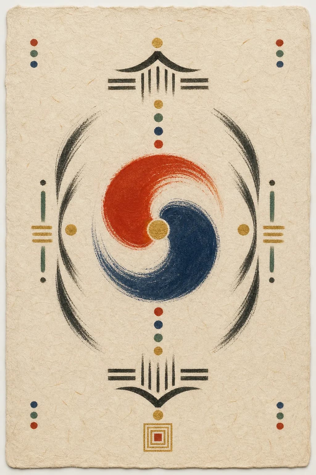 한국 부적의 조형에서 영감을 받은 현대적 의도 작품